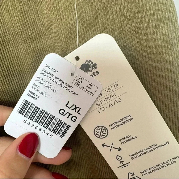 NWT  ROOTS BIKE SHORT SCULPT L olive - Picture 4 of 5